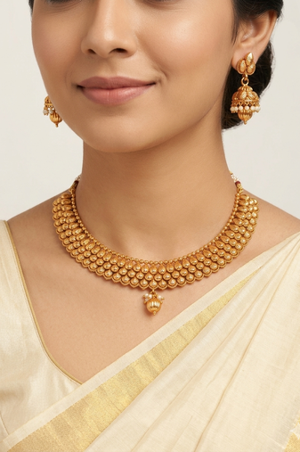 Metallic necklace set