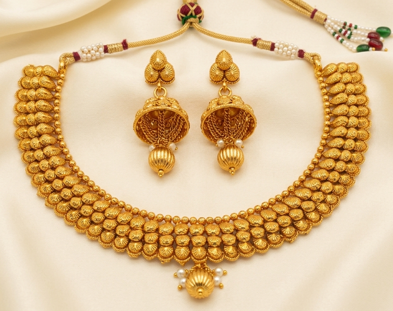 Metallic necklace set