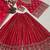 Red embroidery chinnon silk fully stitched sarara palazzo suit set