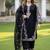 Black embroidery satin fully stitched palazzo suit set