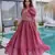 Onion mal chanderi beads embroidery work western gown