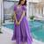 Purple mal chanderi beads embroidery work western gown