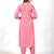 Pink embroidery work cotton rayon slub based aline womens kurti set