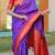 Purple floral, temple border, zari work kanji gadwal silk saree with blouse