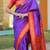 Purple floral, temple border, zari work kanji gadwal silk saree with blouse