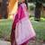 Magenta floral, zari work banarasi silk saree with blouse