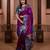Purple floral, zari work soft silk saree with blouse