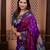 Purple floral, zari work soft silk saree with blouse