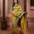 Yellow floral, zari work soft silk saree with blouse