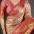 Beige, pink floral, paisely, zari woven kanjivaram semi silk saree with blouse