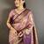 Pink, purple floral, paisely, zari woven kanjivaram semi silk saree with blouse