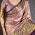 Pink, purple floral, paisely, zari woven kanjivaram semi silk saree with blouse
