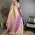 Pink, purple floral, paisely, zari woven kanjivaram semi silk saree with blouse