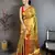 Gold floral, paisely, zari woven kanjivaram semi silk saree with blouse