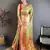 Green floral, paisely, zari woven kanjivaram semi silk saree with blouse