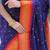 Navy blue floral, temple border, zari work kanji gadwal silk saree with blouse