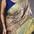 Royal blue floral, paisely, zari woven kanjivaram semi silk saree with blouse