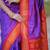 Purple floral, temple border, zari work kanji gadwal silk saree with blouse
