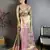 Olive green floral, meenakari, zari woven kanjivaram semi silk saree with blouse