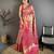 Pink floral, meenakari, zari woven kanjivaram semi silk saree with blouse