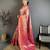 Pink floral, meenakari, zari woven kanjivaram semi silk saree with blouse