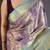 Purple floral, meenakari, zari woven kanjivaram semi silk saree with blouse