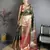 Dark green floral, zari work kanjivaram katan silk saree with blouse