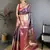 Purple floral, zari work kanjivaram katan silk saree with blouse
