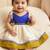 kids newborn babygirl silk frock/diwali dress/ethnicwear/festive indianwear cream&blue