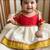 kids newborn babygirl silk frock/diwali dress/ethnicwear/festive indianwear cream&red