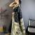 Black floral, zari woven soft silk saree with blouse