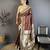 Brown floral, zari woven soft silk saree with blouse