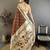 Brown floral, zari woven soft silk saree with blouse