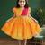 Girls yellow & pink silk saree frock | traditional south indian pattu partywear dress | festive function wear