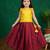 Maroon & yellow combo baby girls silk lehenga choli | traditional party perfect & festive dress