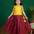 Maroon & yellow combo baby girls silk lehenga choli | traditional party perfect & festive dress