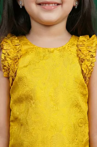Maroon & yellow combo baby girls silk lehenga choli | traditional party perfect & festive dress
