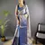Blue floral, peacock zari woven kanjivaram tissue silk saree with blouse
