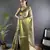 Green floral, peacock zari woven kanjivaram tissue silk saree with blouse