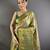 Green floral, peacock zari woven kanjivaram tissue silk saree with blouse