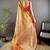 Orange floral, peacock zari woven kanjivaram tissue silk saree with blouse