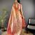 Pink floral, peacock zari woven kanjivaram tissue silk saree with blouse