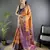 Orange floral, paisely, zari woven kanjivaram tissue silk saree with blouse