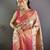 Pink floral, paisely, zari woven kanjivaram tissue silk saree with blouse