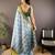 Blue floral, zari woven kanjivaram tissue silk saree with blouse