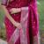 Magenta floral, zari work banarasi silk saree with blouse