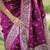 Wine floral, zari work banarasi silk saree with blouse