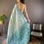 Teal blue floral, zari woven kanjivaram tissue silk saree with blouse