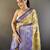 Yellow floral, zari woven kanjivaram tissue silk saree with blouse