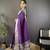 Purple checkered, floral, zari woven pure naylon viscose saree with blouse